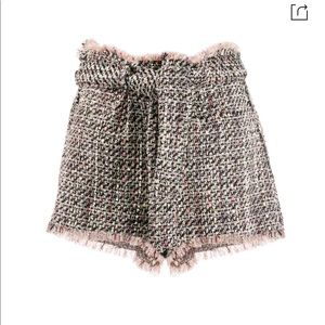 Iro Black Vany Tweed Shorts SZ 36 NWT